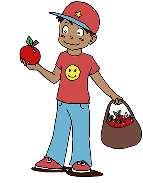 And Where They Are Going - Cartoon Boy Picking Apples - Free Transparent PNG Clipart Images Download. - Transparent PNG Free Download