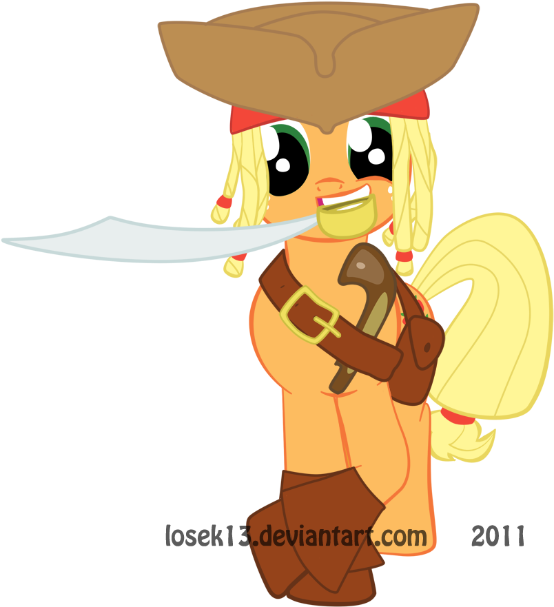 Applejack Sparrow By Losek13 - Mlp Apple Jack Sparrow - Free Transparent PNG Clipart Images Download. - Transparent PNG Free Download