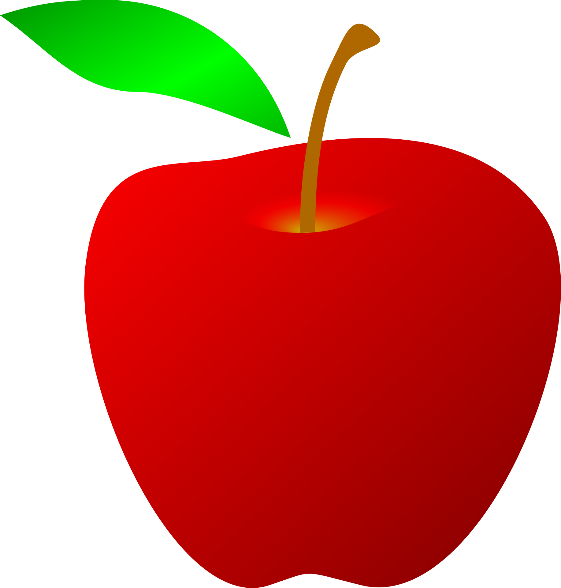 Drawing Of Red Apple With Green Leaf Free Image - Transparent Apple Clip Art - Free Transparent PNG Clipart Images Download. - Transparent PNG Free Download