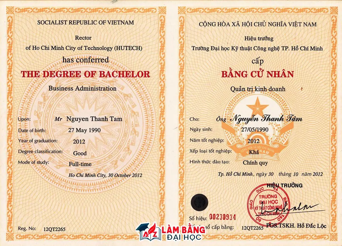 Làm Bằng Đại Học Quốc Gia TPHCM Uy Tín - Giá Rẻ - Có Hồ Sơ Gốc