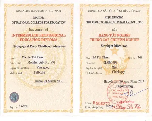 Mua Bằng Trung Cấp Mầm Non Uy Tín, Giá Rẻ Tại Làm Bằng AZ