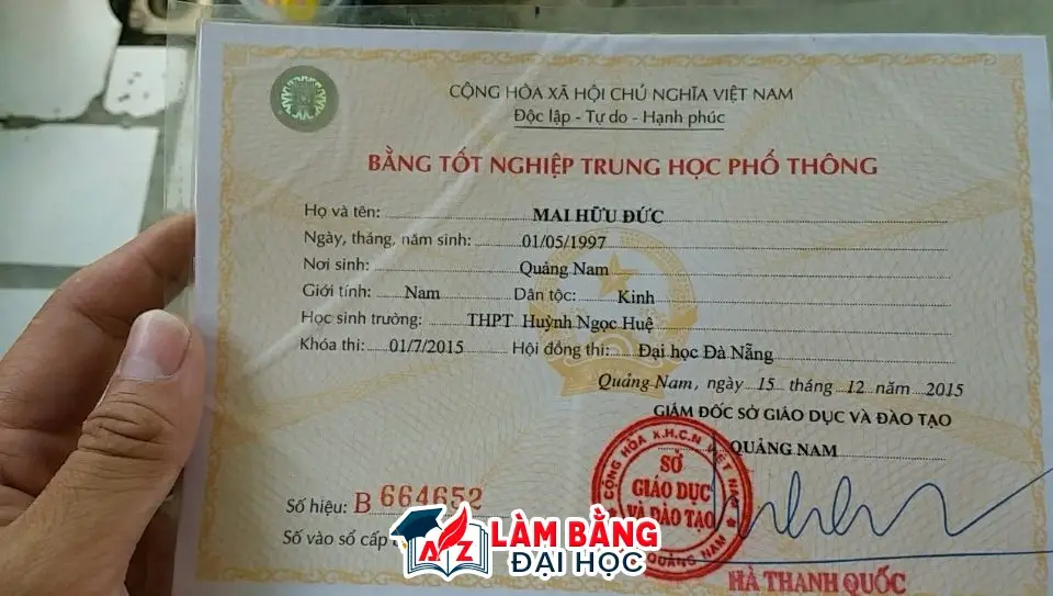 Làm bằng cấp 3 giá 2 triệu tại Làm Bằng AZ - Uy tín, nhanh chóng