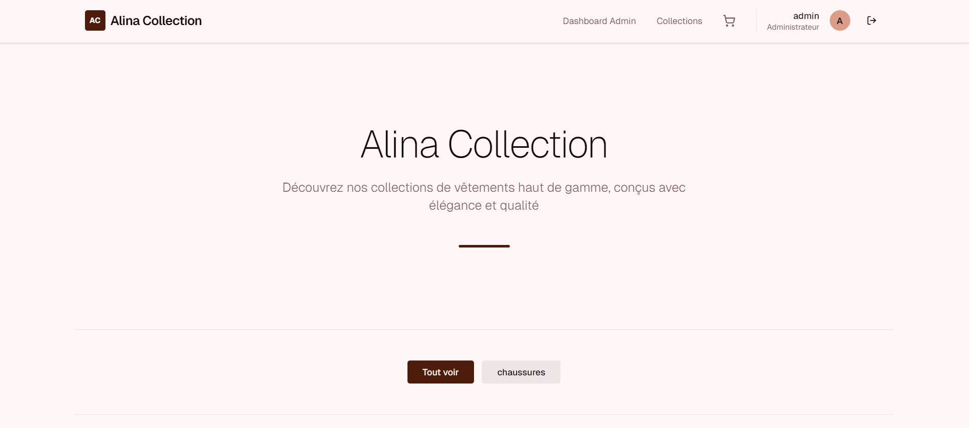 Alina collection E-commerce
