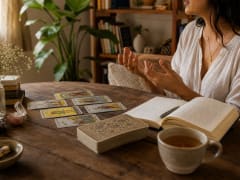 Tarot cards on a table