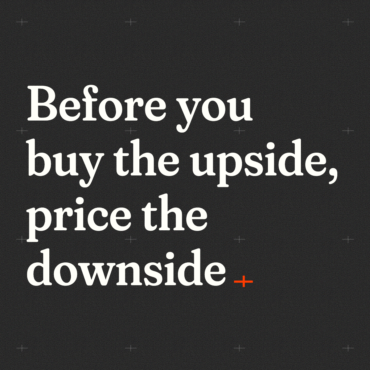 Price the downside graphic