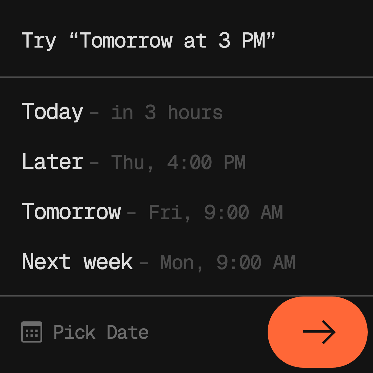 Natural language date picker