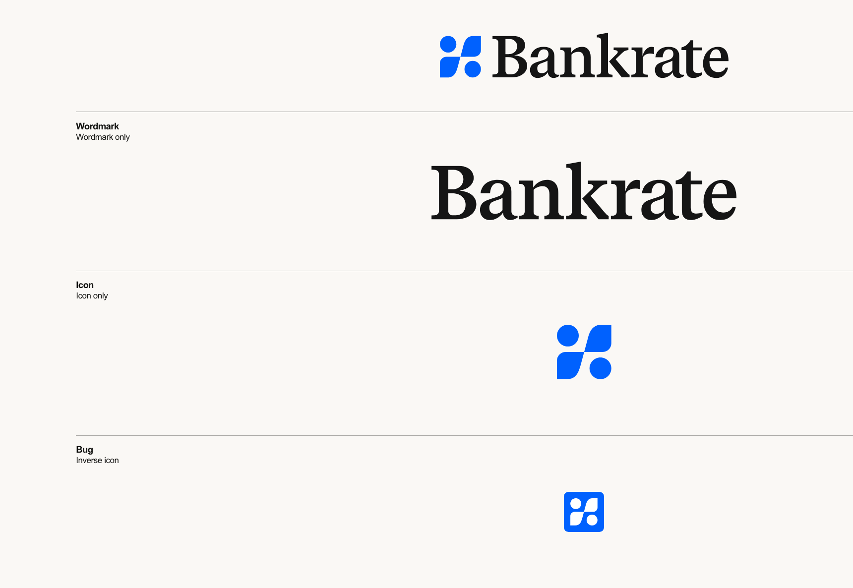 Bankrate logo variations landscape