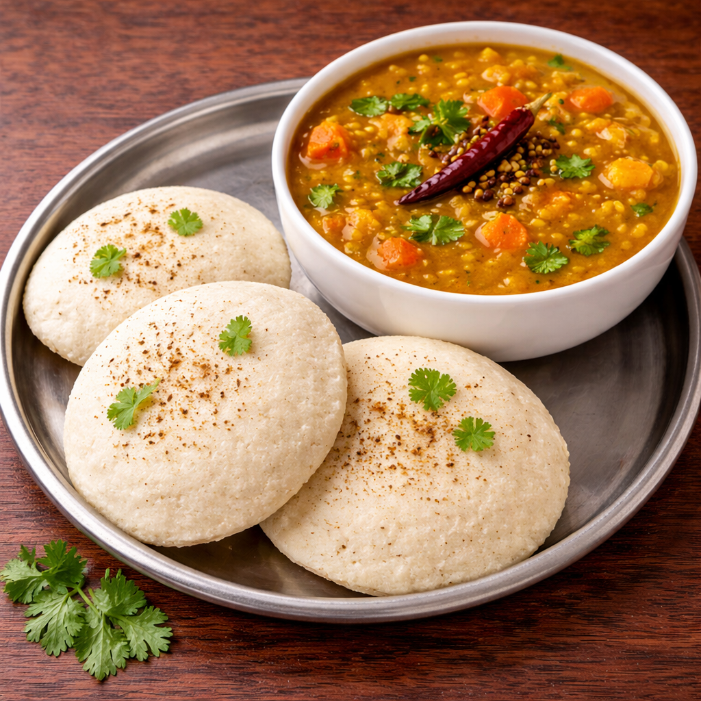 Idli, Sambar & Chutney