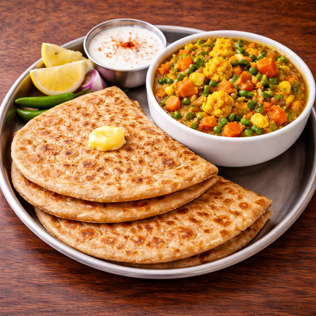 Stuffed Paratha & Veg Sabji