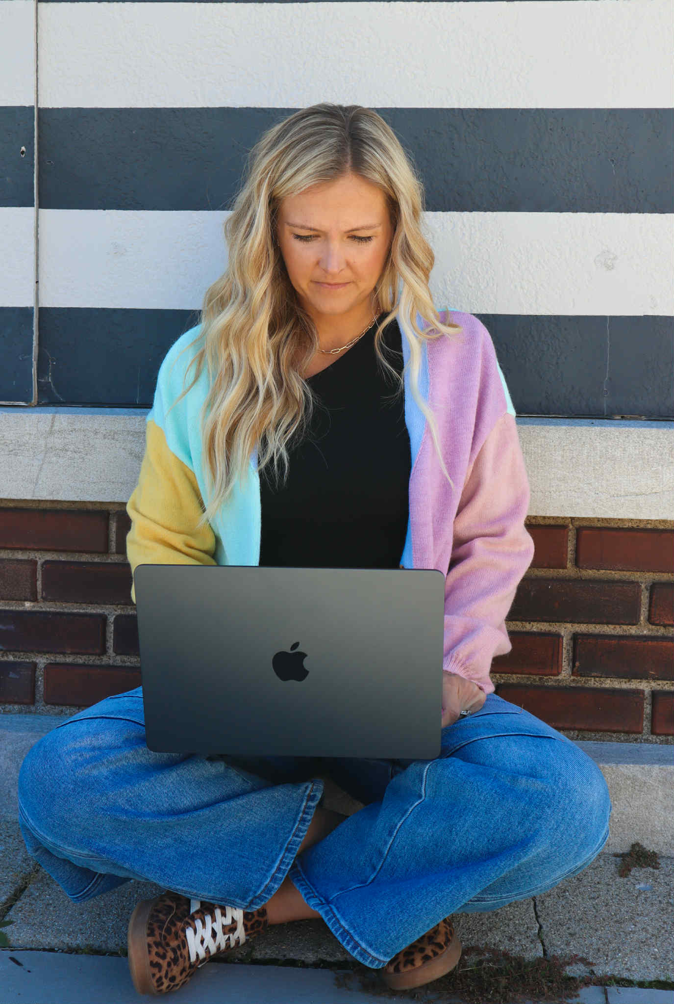 Holly working on laptop