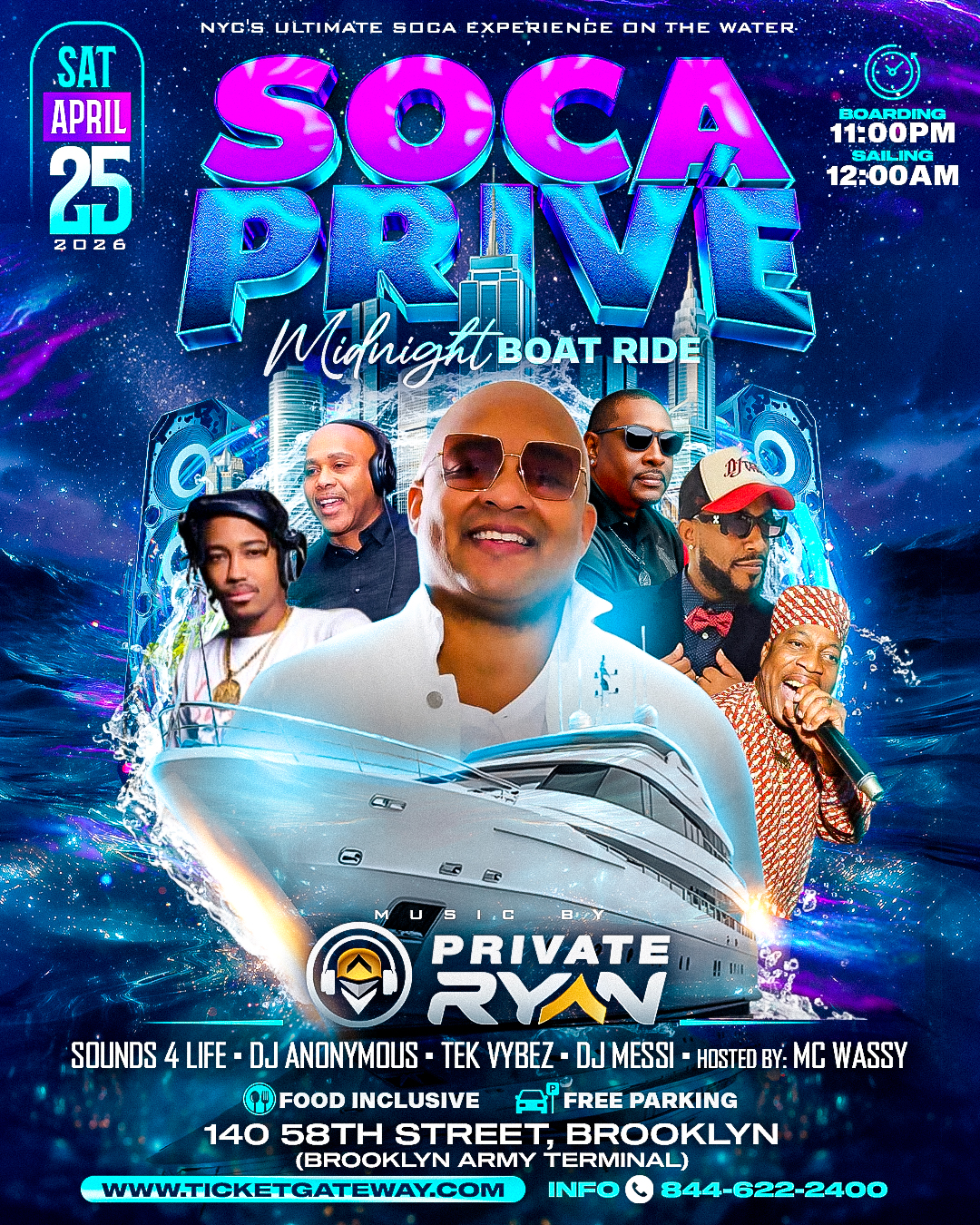 SOCA PRIVE' MIDNIGHT CRUISE WITH PRIVATE RYAN