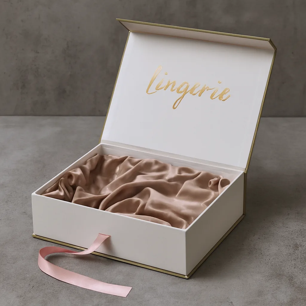 Personalised lingerie packaging with embossed logo