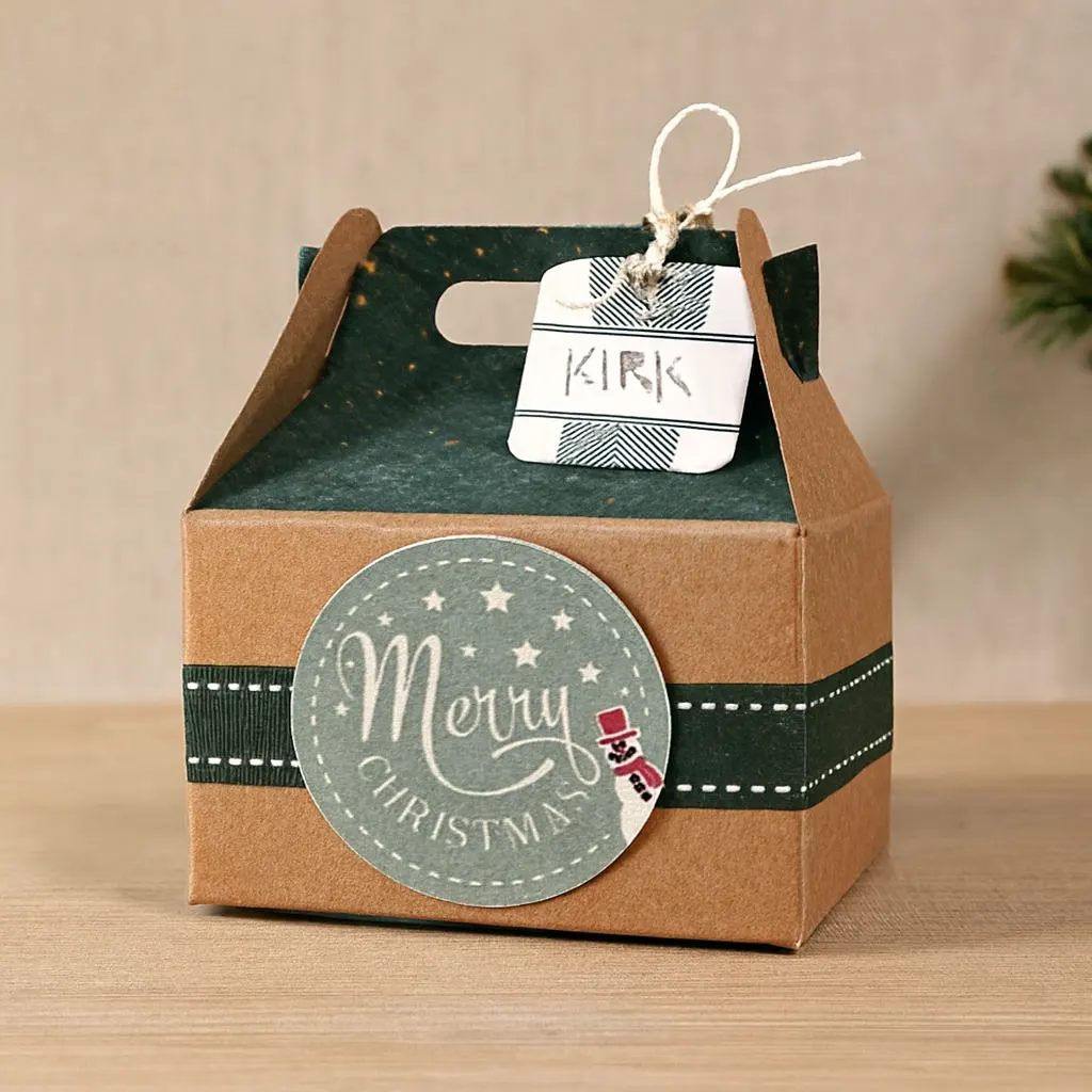 Kraft Christmas Favour Box with Ribbon