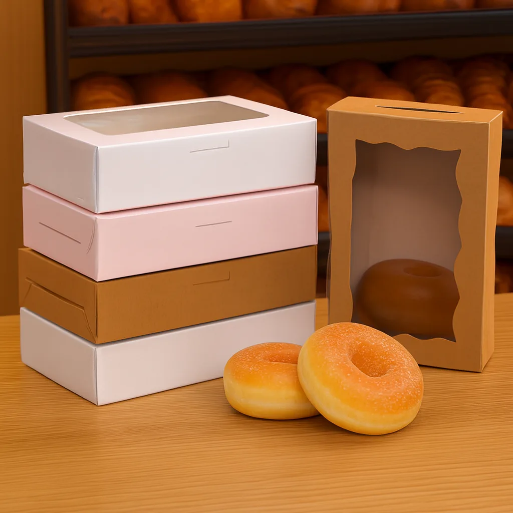 brown bakery packaging window style