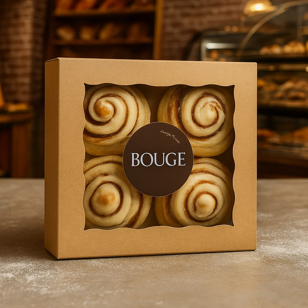 cinnamon roll packaging boxes window style