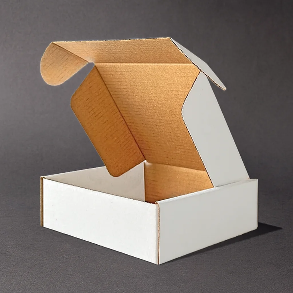 White mailer box with secure closure for safe product delivery