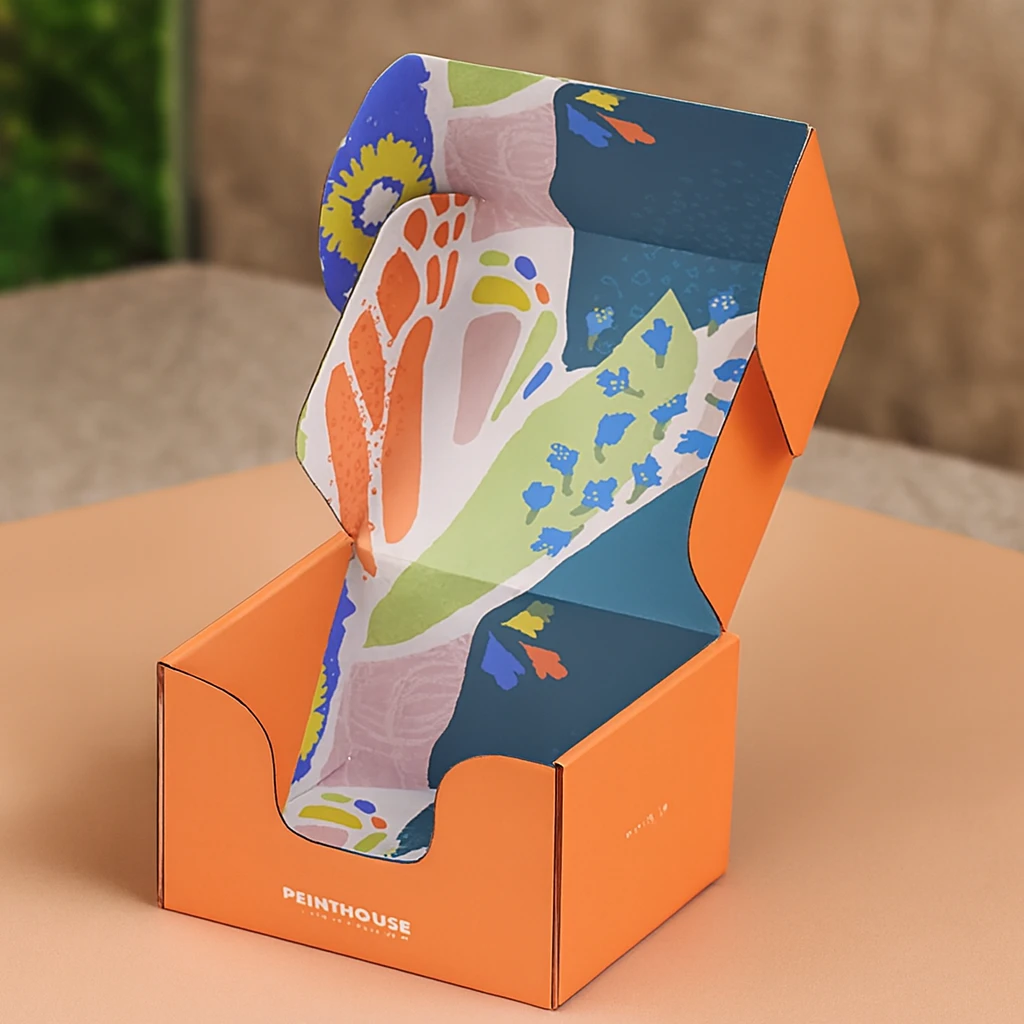 Custom colored mailer boxes with branded design