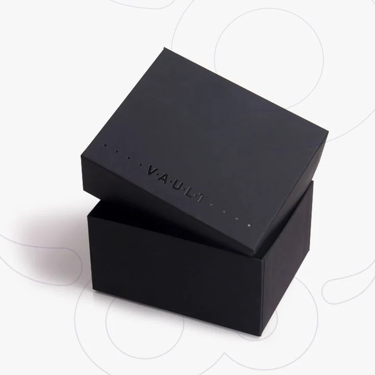 printed black rigid boxes with lids