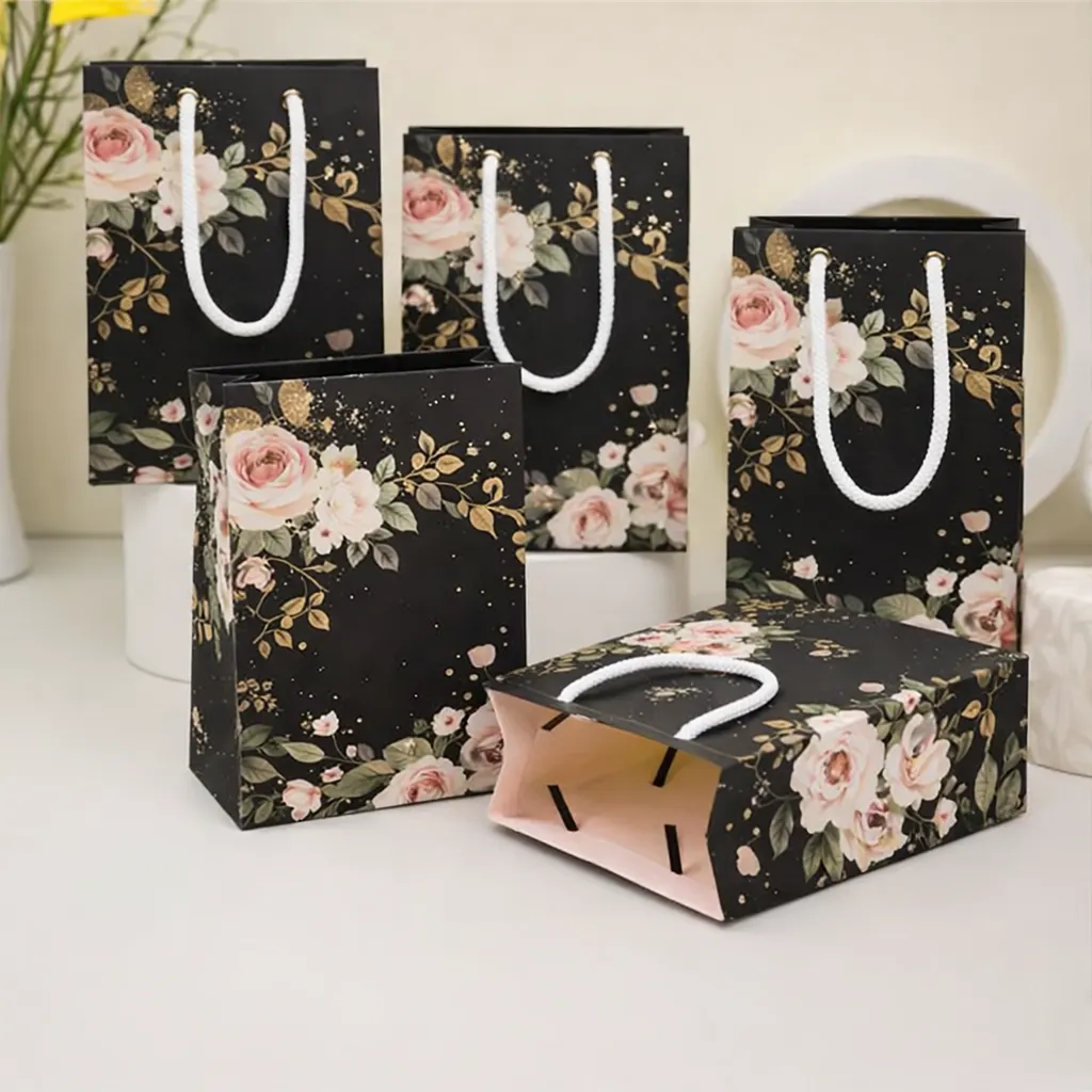 black colored paper bag