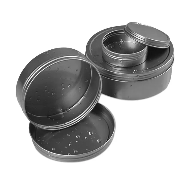 Screw Top Metal black Tins