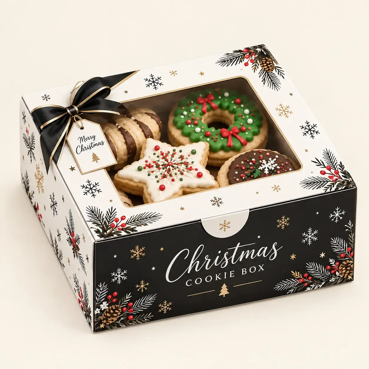 Christmas cookie boxes with window