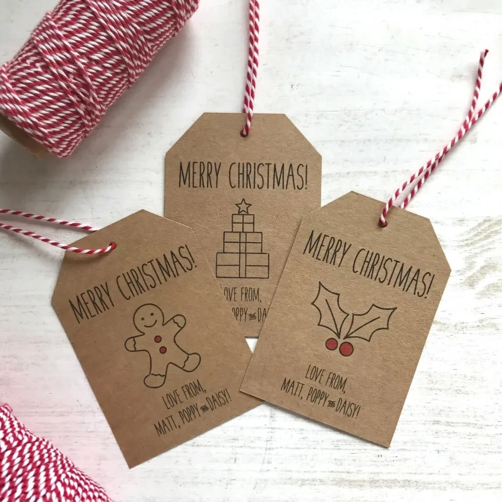 Kraft christmas swing tags UK