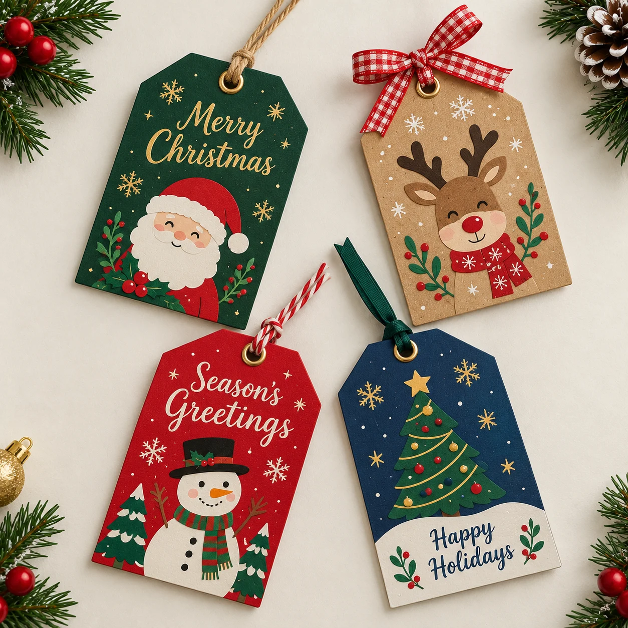 custom printed festive tags