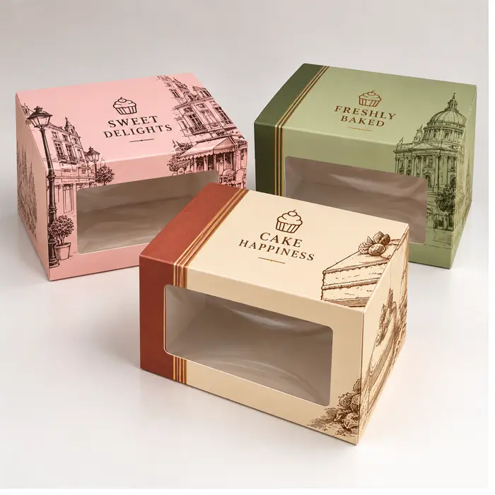 cardboard cake boxes with window