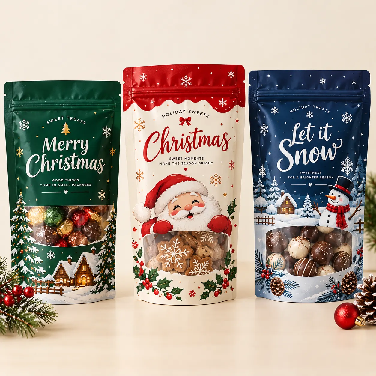 printed christmas mylar bags UK