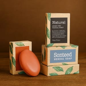 Eco-friendly Kraft soap box with logo print