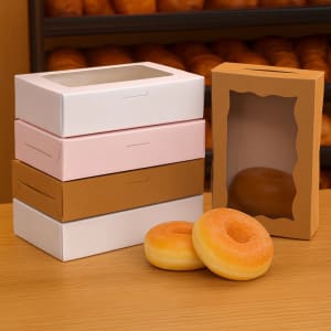 brown bakery packaging window style
