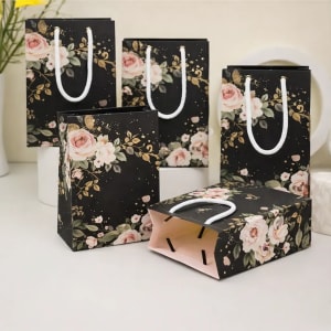 black colored paper bag