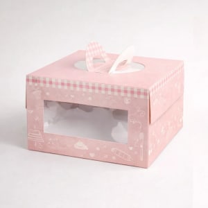 pink bakery cake boxes with window
