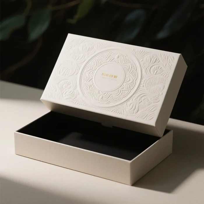 embossing finishing on box