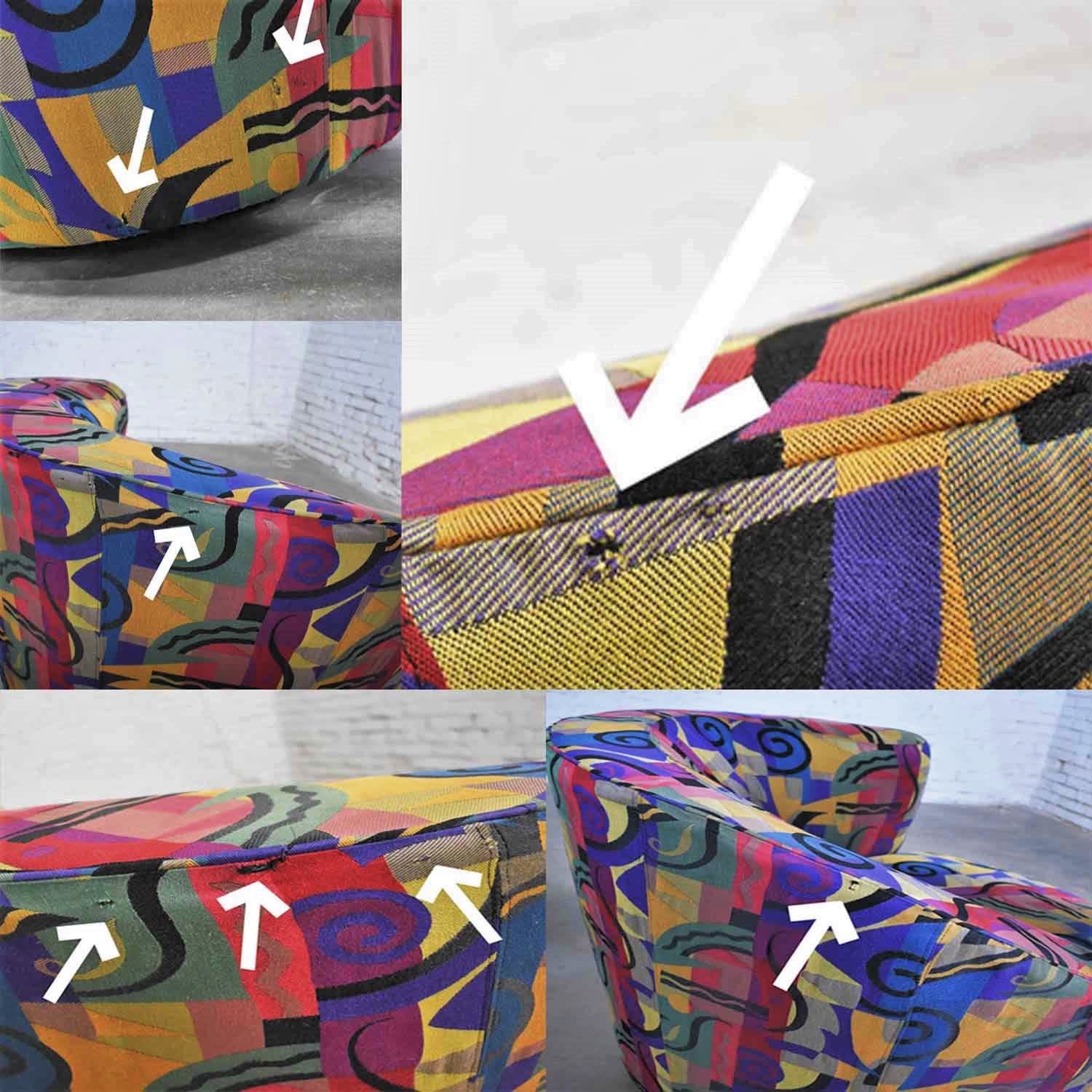 Pair of Asymmetric Nautilus Swivel Chairs in Style of Vladimir Kagan