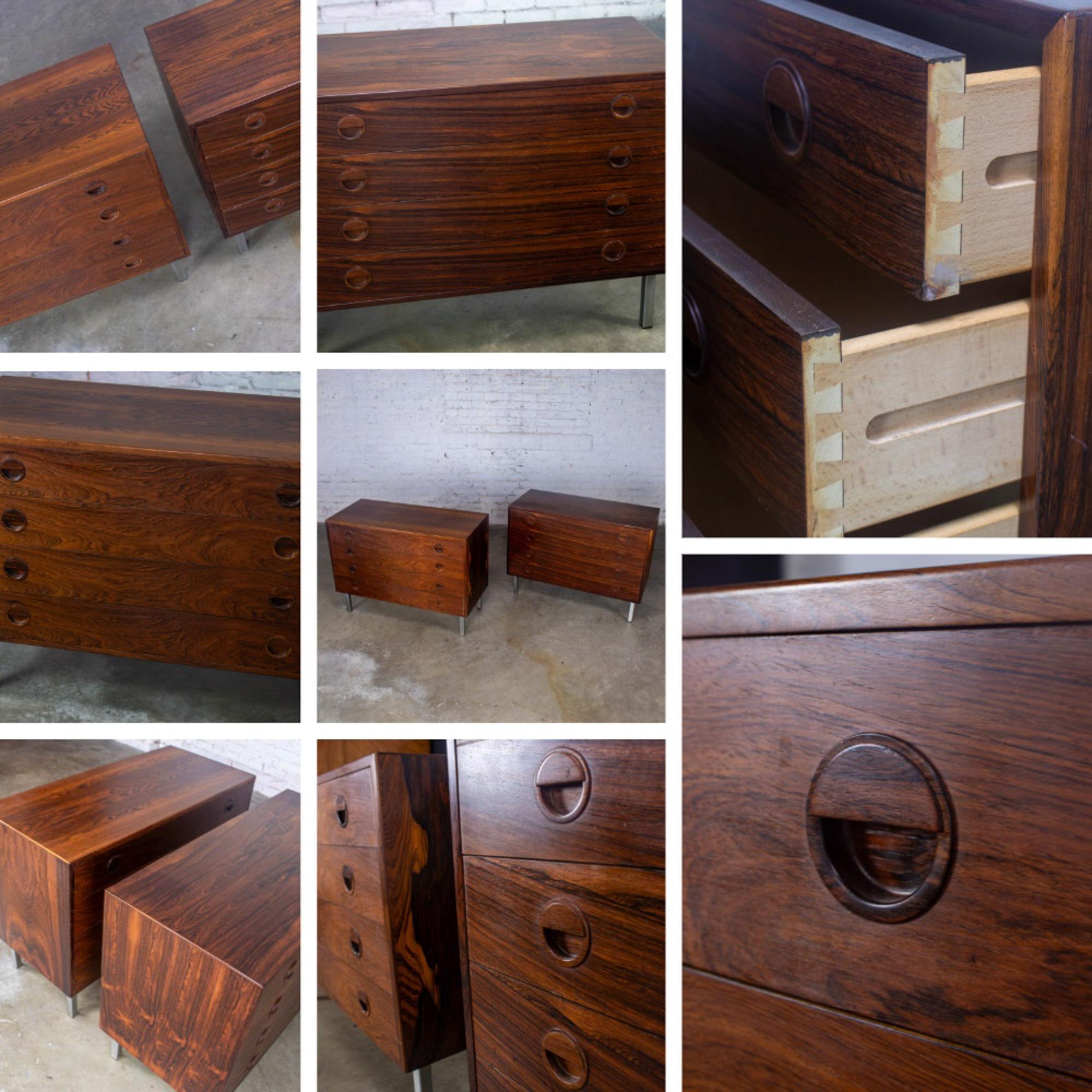 1960’s Mid Century Scandinavian Modern Pair of Rosewood Cabinets Rud Thygesen & Johnny Sorensen for Hansen & Guldborg