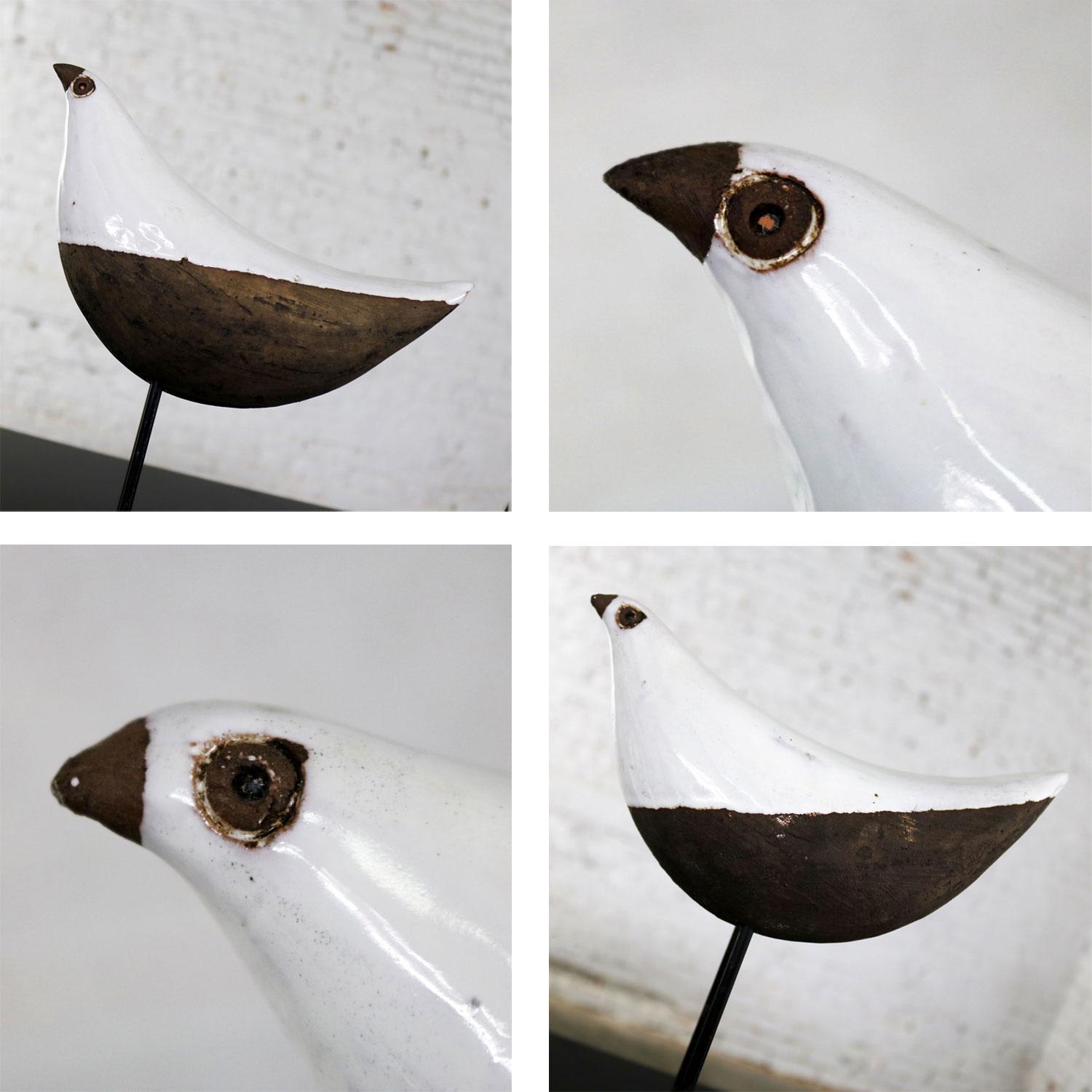 Aldo Londi Bird on Stand by Bitossi for Rosenthal-Netter Vintage Mid Century Modern Pair