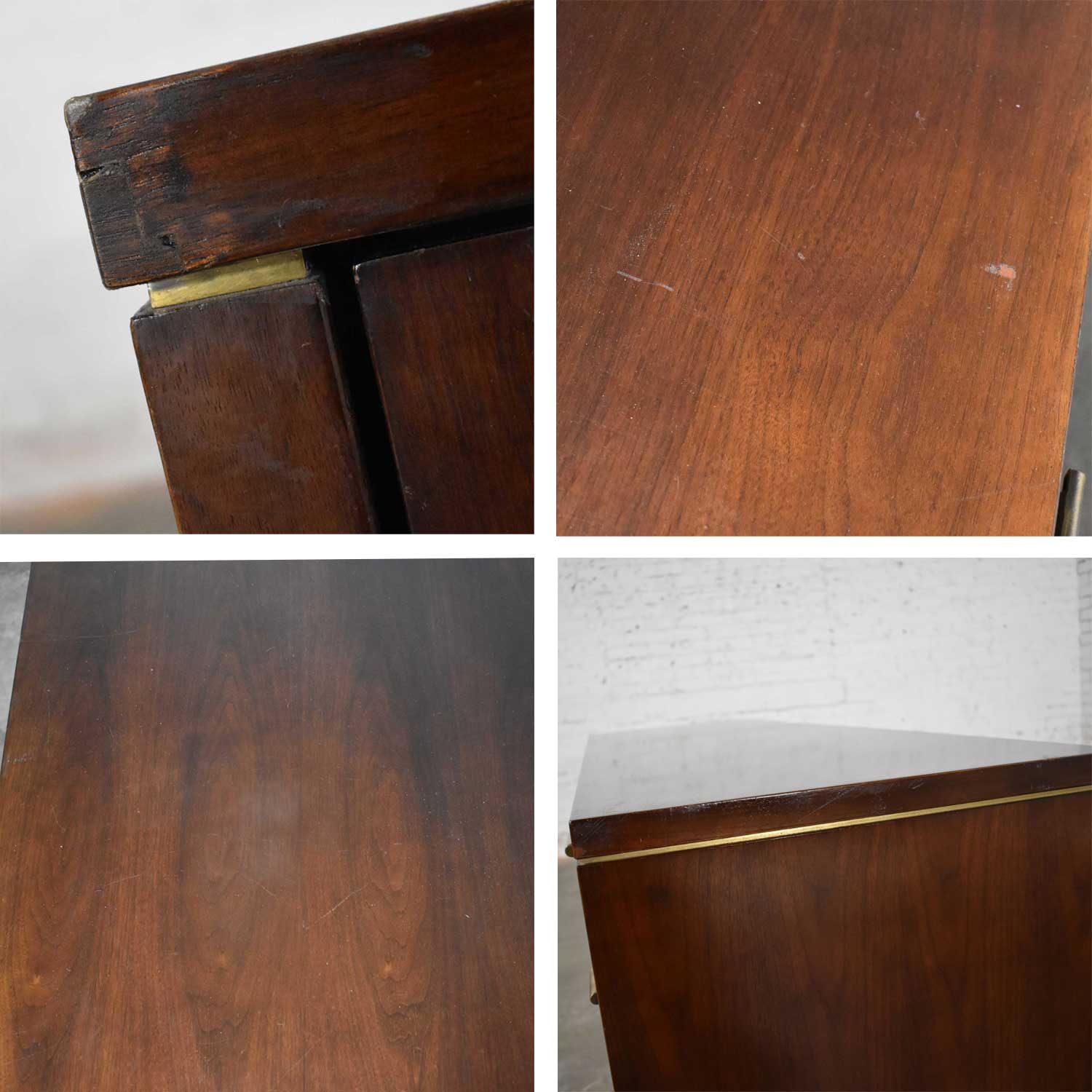 Large Mid Century Modern Cantilever Executive Desk & Credenza by Myrtle Desk Company