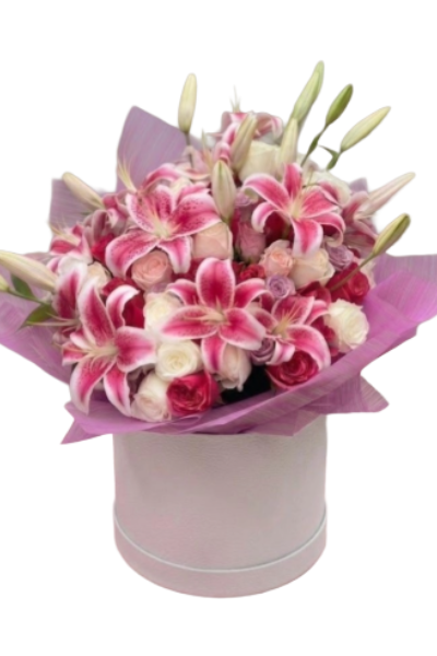 Ramo de flores con lirios y 75 rosas en Guayaquil - Floreria DIFIORI Guayaquil