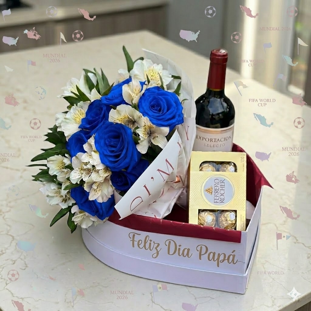 Flores, vino y chocolate para el día del padre en Guayaquil.  - Floreria DIFIORI Guayaquil
