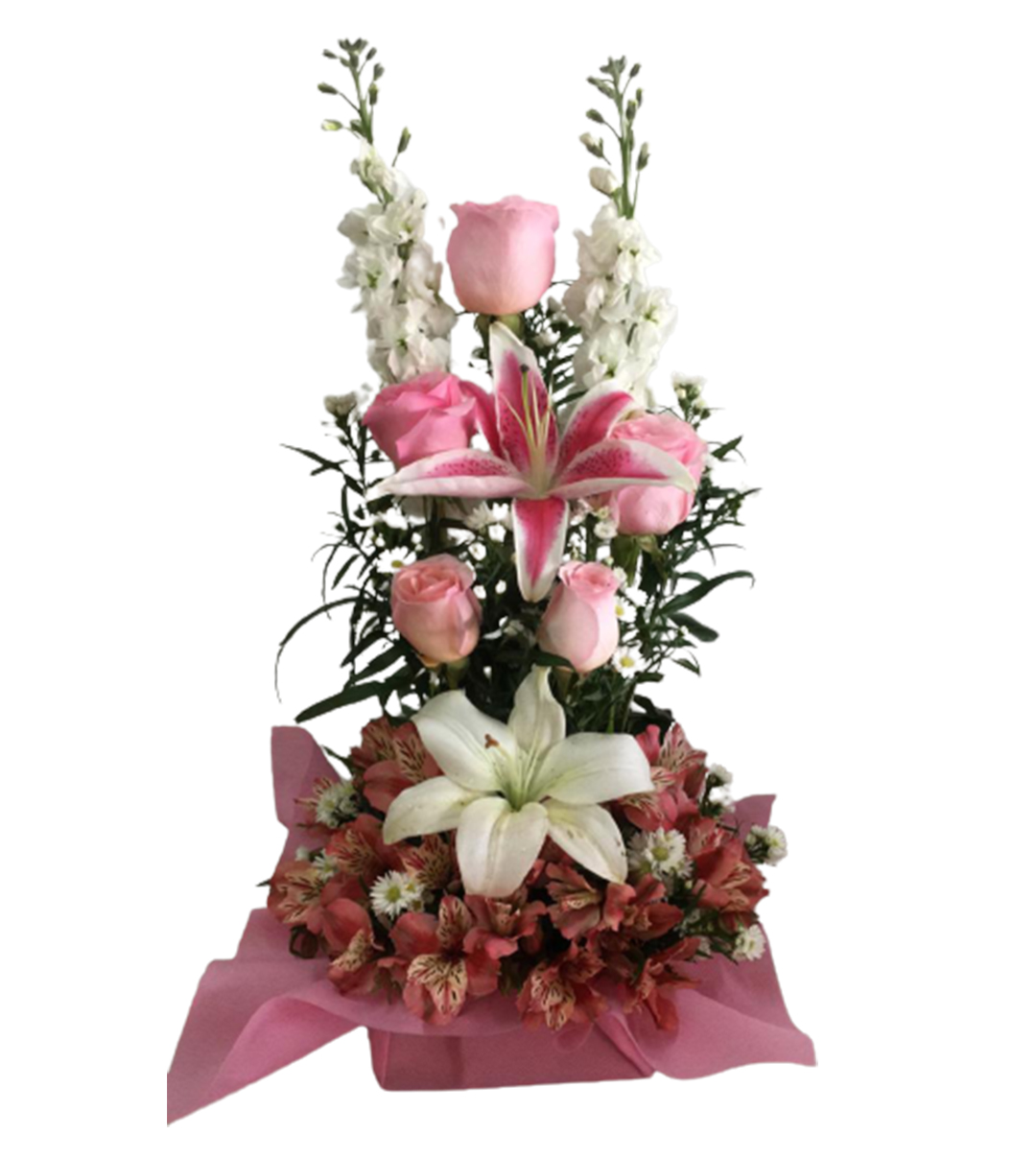 Arreglo Floral Mediano con Rosas Rosadas | Guayaquil - Floreria DIFIORI Guayaquil