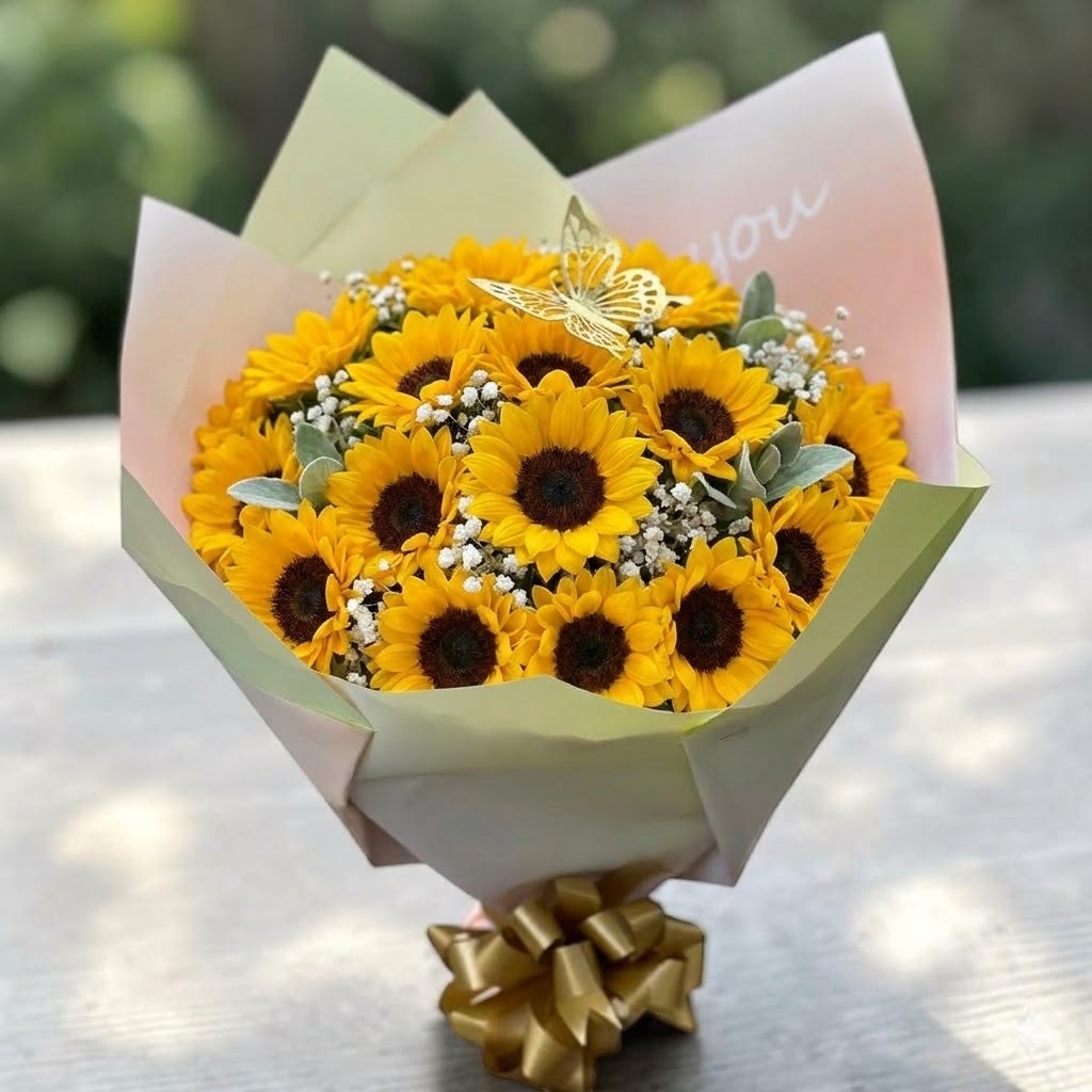 Ramo de Girasoles para Cumpleaños en Guayaquil | Flores a Domicilio - Floreria DIFIORI Guayaquil