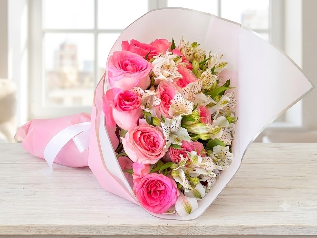 Bouquet de rosas rosadas para cumpleaños en Guayaquil - Floreria DIFIORI Guayaquil