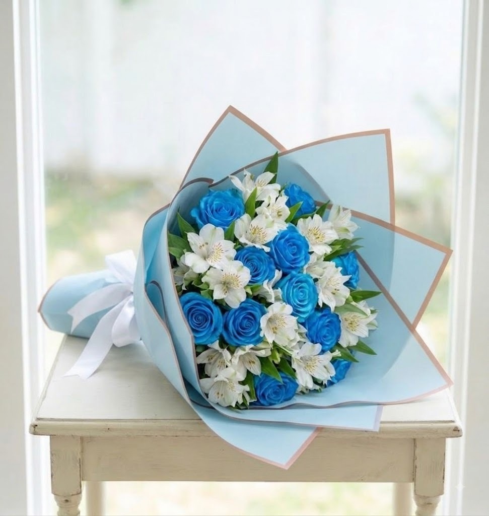 Ramo de Rosas Azules para Aniversario en Guayaquil - Floreria DIFIORI Guayaquil