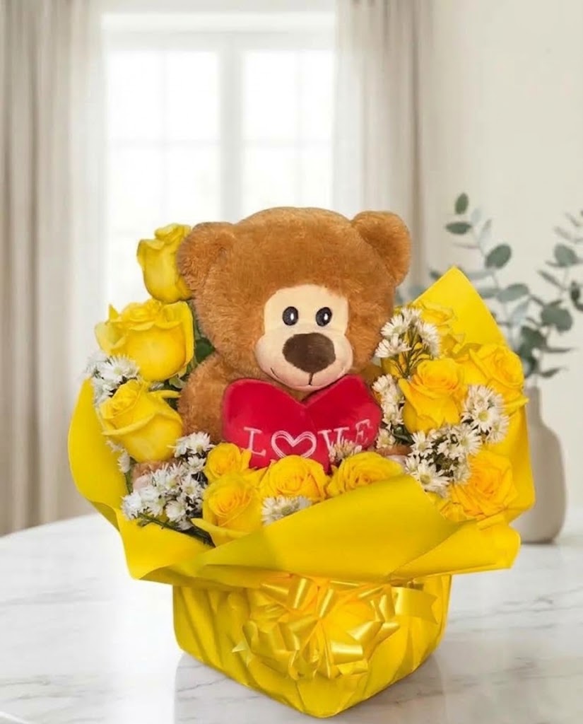 Ramo de rosas con peluche por el día de la madre en Guayaquil - Floreria DIFIORI Guayaquil