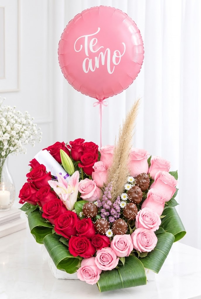 Ramo de flores con fresas y chocolate para aniversario en Guayaquil - Floreria DIFIORI Guayaquil