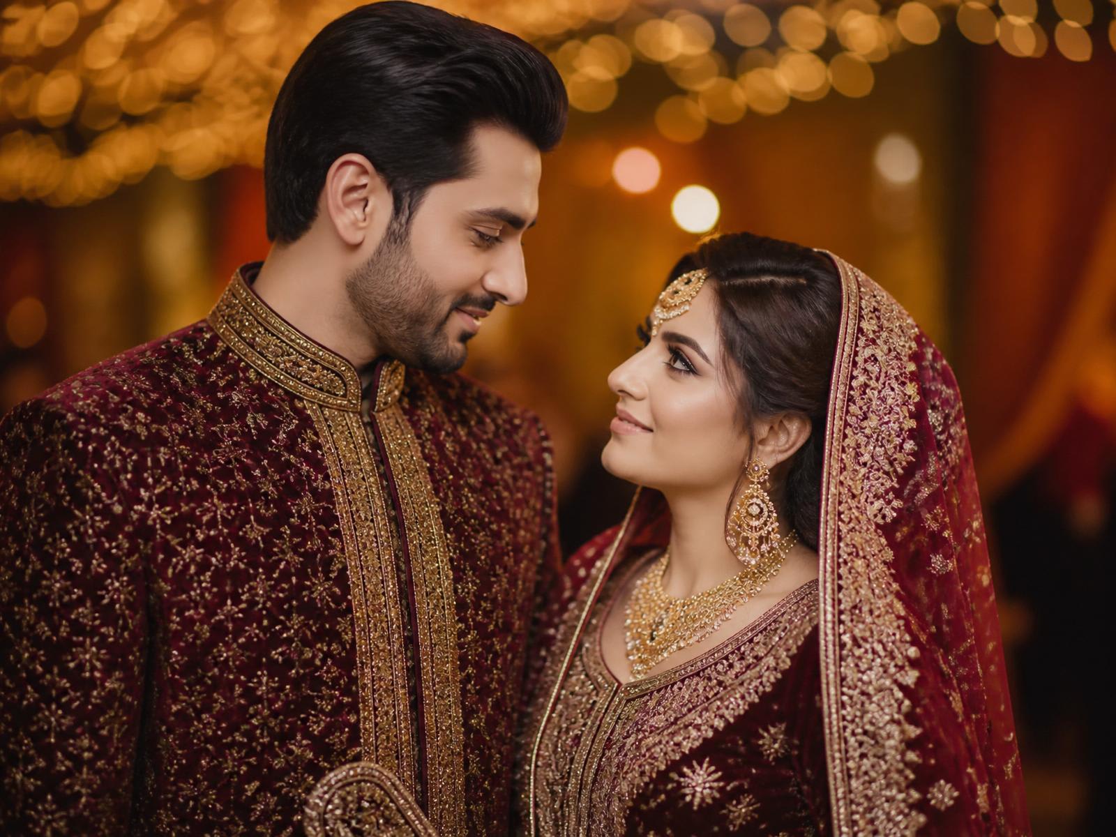 Pakistani bride and groom smiling together, verified couple matched on ShadiLife.com