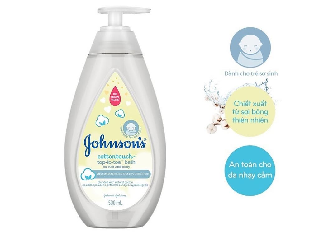 Tắm gội toàn thân cho bé Johnson's Baby mềm mại như bông 500ml