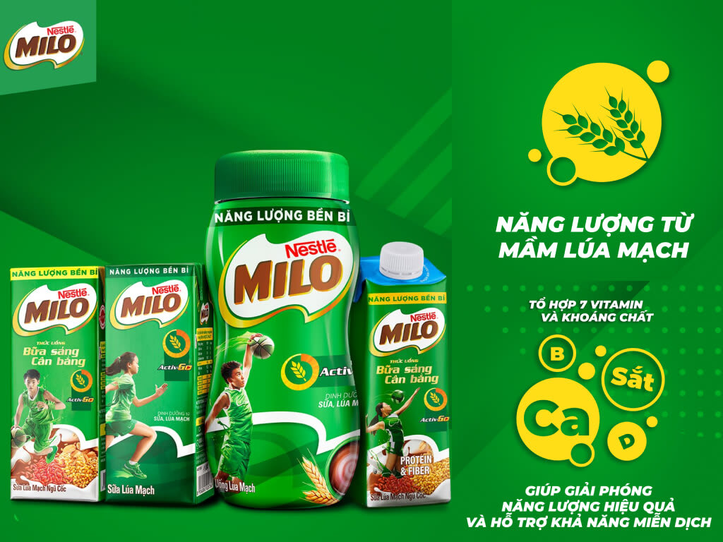 Bột thức uống lúa mạch Milo Active Go hũ 400g