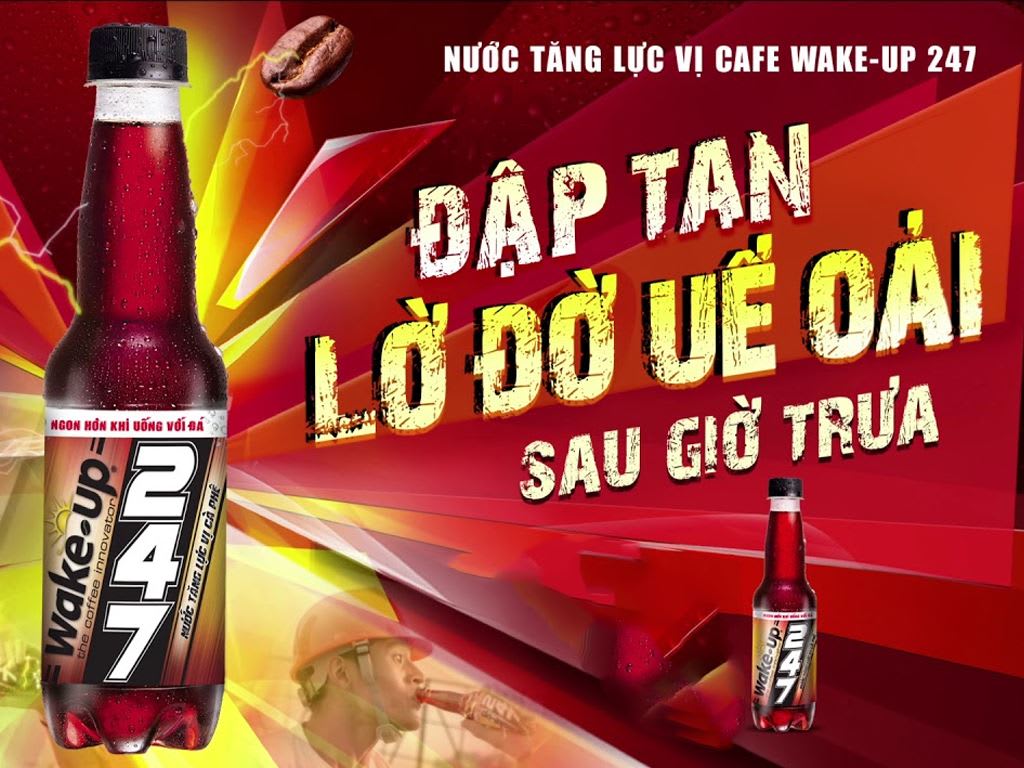 6 chai nước tăng lực Wake Up 247 vị cà phê 330ml